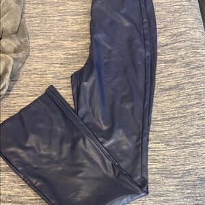 Women’s Boot Cut Faux Leather Pants - Navy